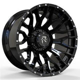 Revenge Offroad RV-201 22X12 Wheels 8x170 Bolt Pattern - Gloss Black & Milled Dots