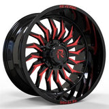 Revenge Offroad RV-204 20X12 Wheels 8x170 Bolt Pattern - Black & Red Milled Finish