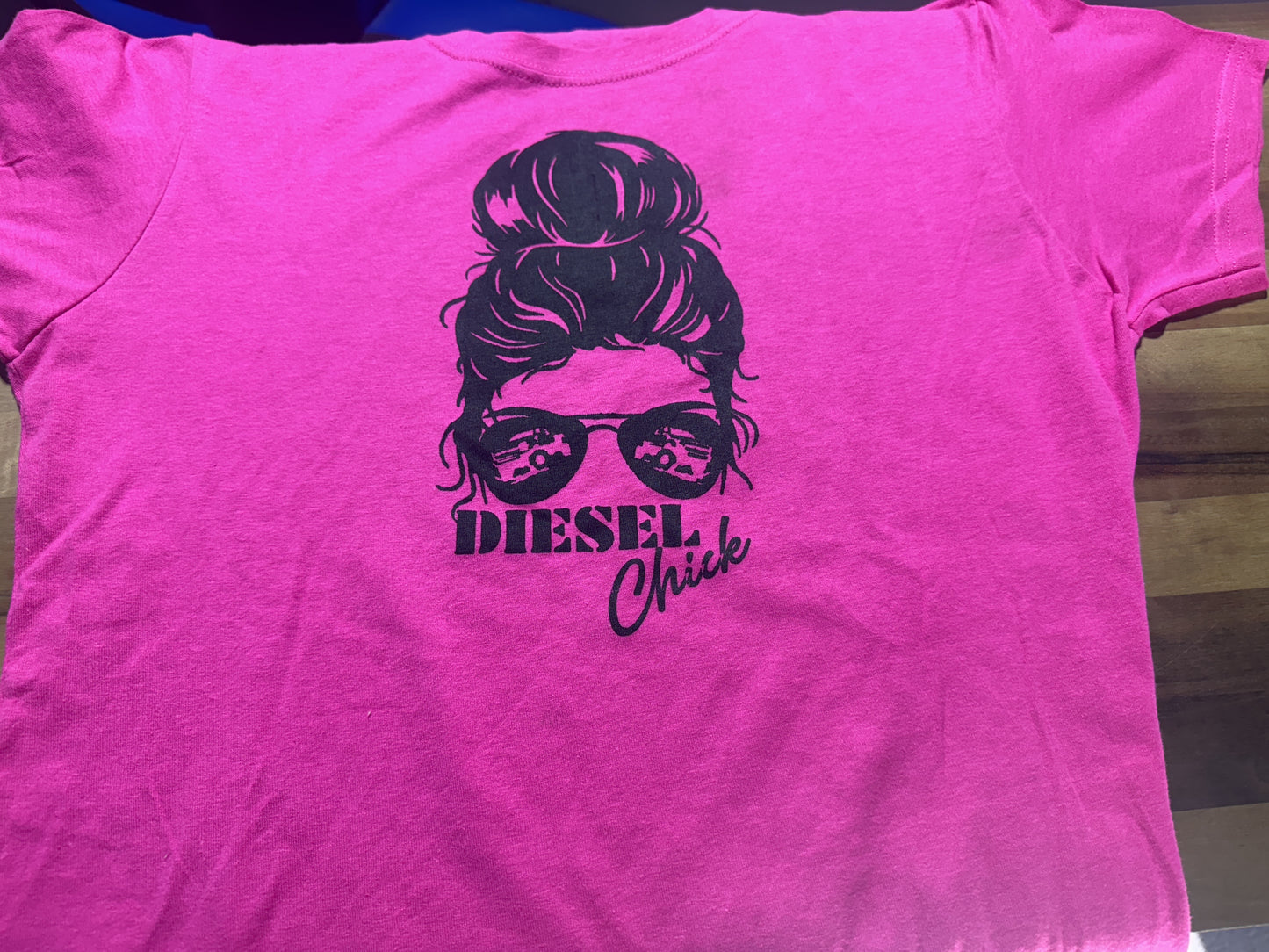 WOMENS SHORT SLEEVE PINK TEE "Diesel Chick"